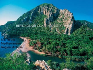 BEYDAGLARI COAST NATIONAL PARK 
It is in the 
Mediterranean 
Region, Antalya. 
 
