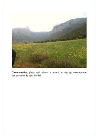 Commentaire: photo qui reflète la beauté du paysage montagneux
des environs de béni Mellal.
 