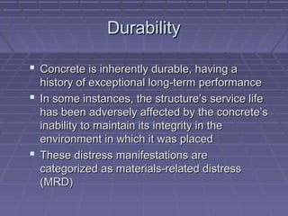 Invulnerability Vs Durability Concrete | PPT