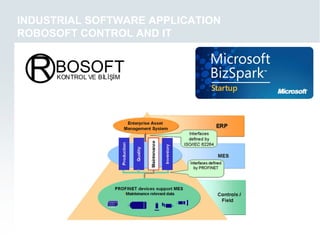 INDUSTRIAL SOFTWARE APPLICATION
ROBOSOFT CONTROL AND IT
 
