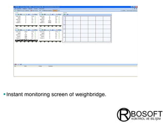 Instant monitoring screen of weighbridge. 