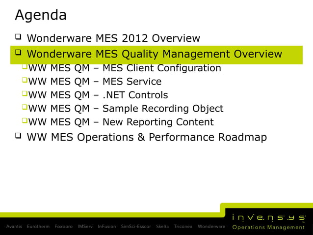Invensys Wonderware MES 2012 Roadmap.pptx