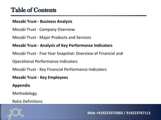 Mesabi Trust - Business Analysis
Mesabi Trust - Company Overview
Mesabi Trust - Major Products and Services
Mesabi Trust -...