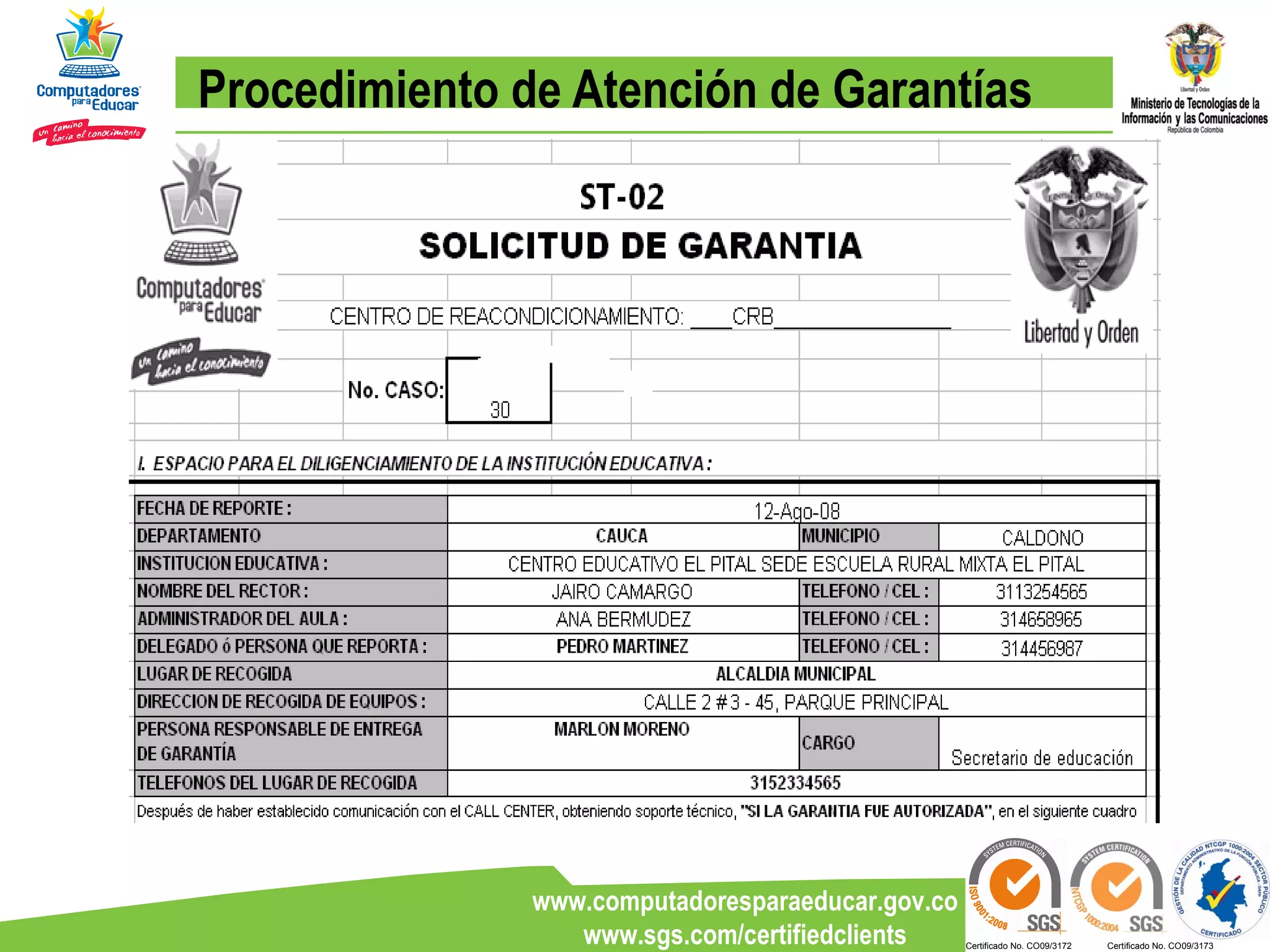 Procedimiento de Atención de Garantías 