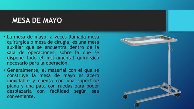 Mesa de mayo y disposición de instrumentos en mesa de mayo | PPT