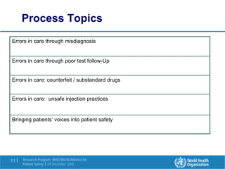 Research in the Patient Safety Strategy