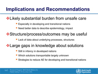 Research in the Patient Safety Strategy