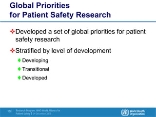 Research in the Patient Safety Strategy