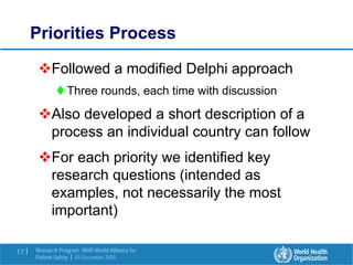 Research in the Patient Safety Strategy