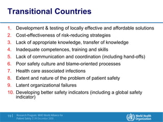 Research in the Patient Safety Strategy