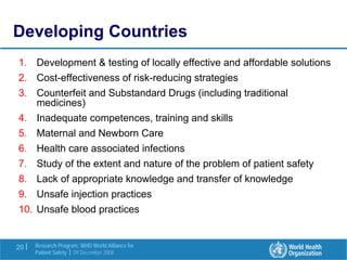 Research in the Patient Safety Strategy