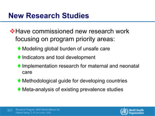 Research in the Patient Safety Strategy