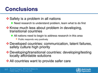 Research in the Patient Safety Strategy