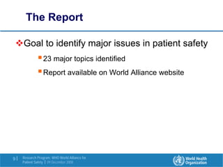 Research in the Patient Safety Strategy