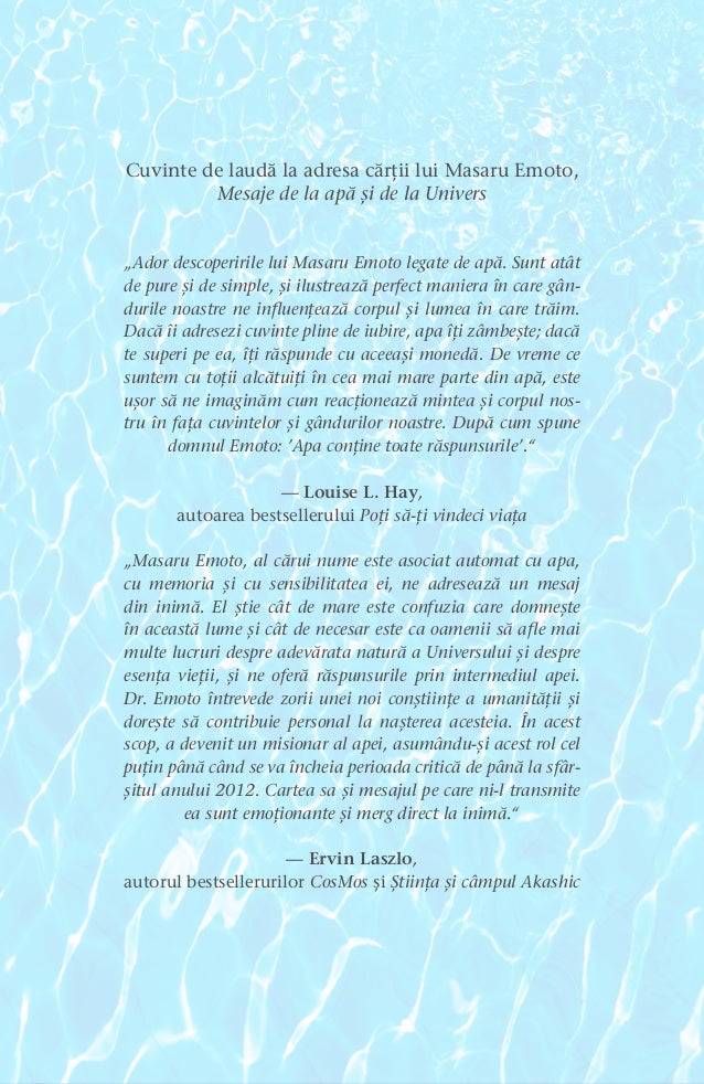 Mesaje De La Apa Si Univers Masaru Emoto