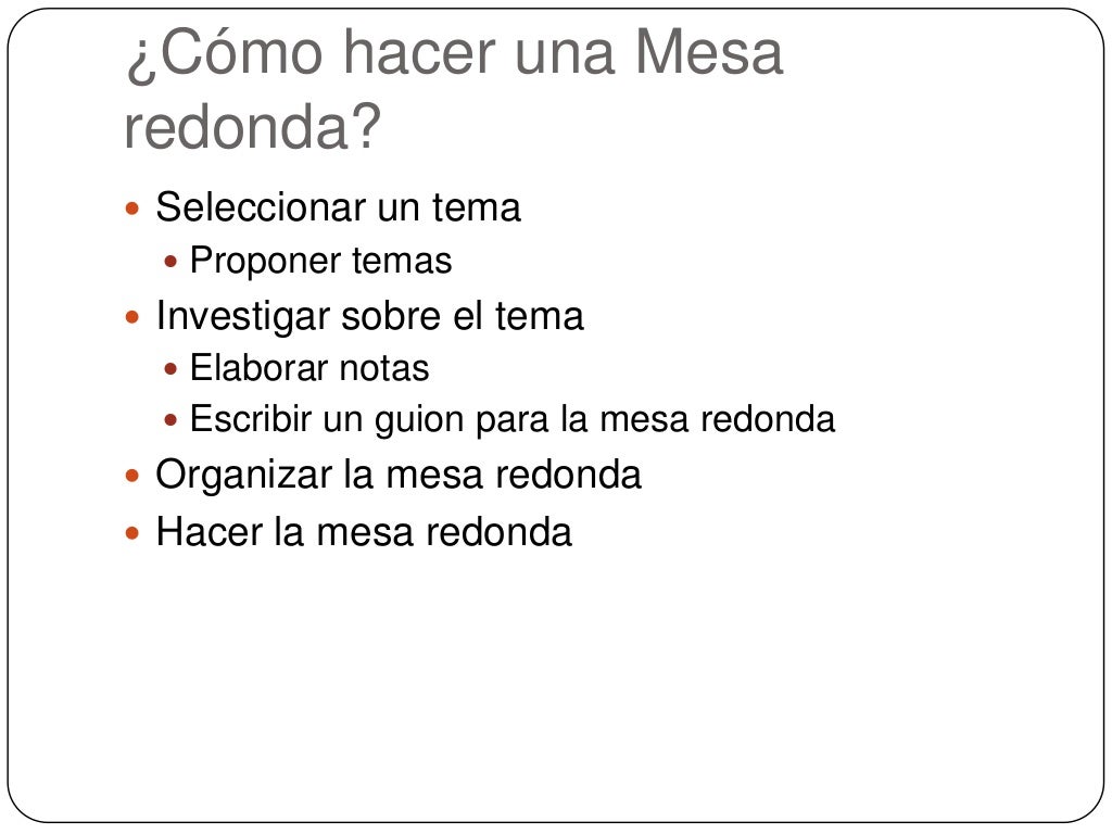 Mesa redonda Mesa redonda