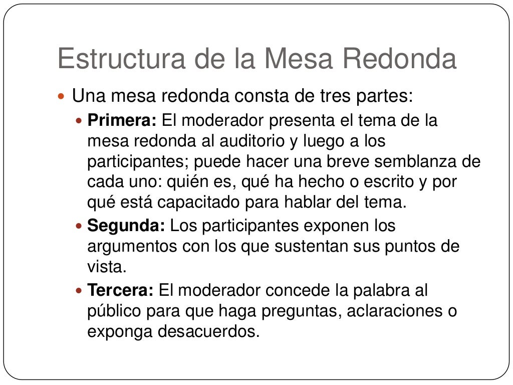 Que Es Mesa Redonda