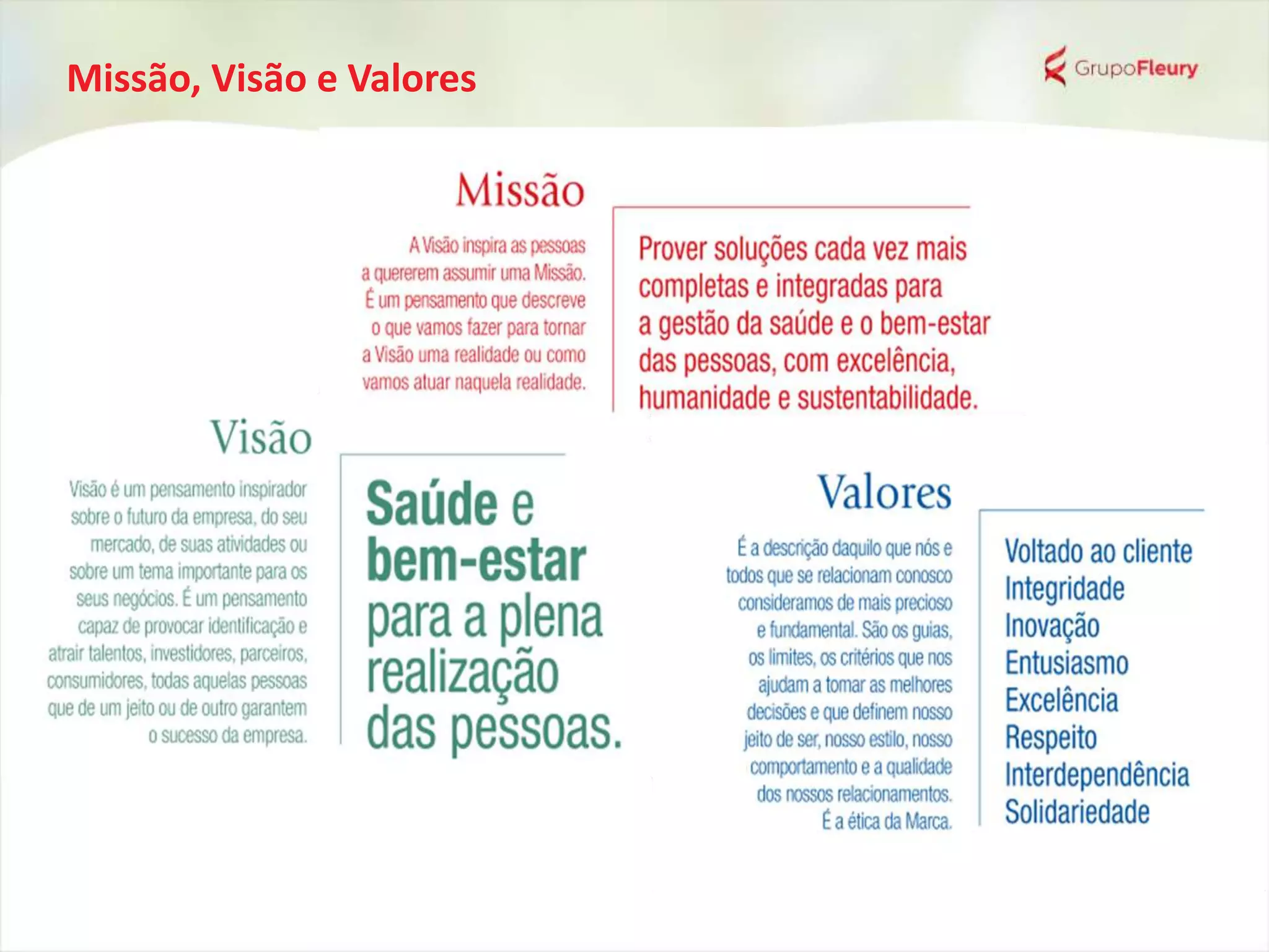 Missão, Visão e Valores
 