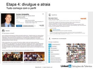 Etapa 4: divulgue e atraia
Tudo começa com o perfil
#talentbrand| br.talent.linkedin.com
 