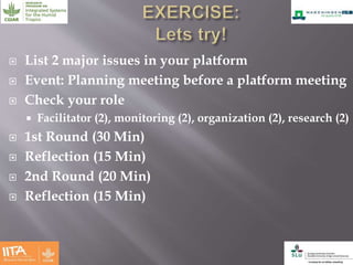 Effectiveness of multistakeholder platforms in delivering development outcomes