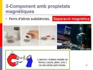 3-Component amb propietats magnètiques Ferro d’altres substàncies. Separació magnètica 