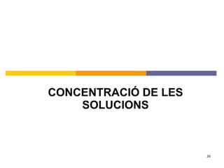 CONCENTRACIÓ DE LES SOLUCIONS 