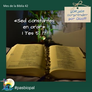 «Sed constantes
en orar»
1 Tes 5, 17
#pasbiopal
Mes de la Biblia 42
 