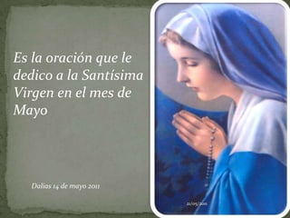Es la oración que le dedico a la Santísima Virgen en el mes de MayoDalias 14 de mayo 201121/05/2011