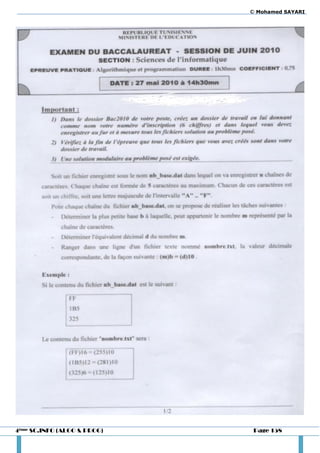 © Mohamed SAYARI




4ème SC.INFO (ALGO & PROG)    Page 158
 
