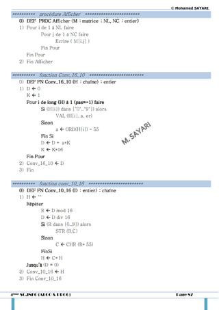 © Mohamed SAYARI




4ème SC.INFO (ALGO & PROG)     Page 87
 