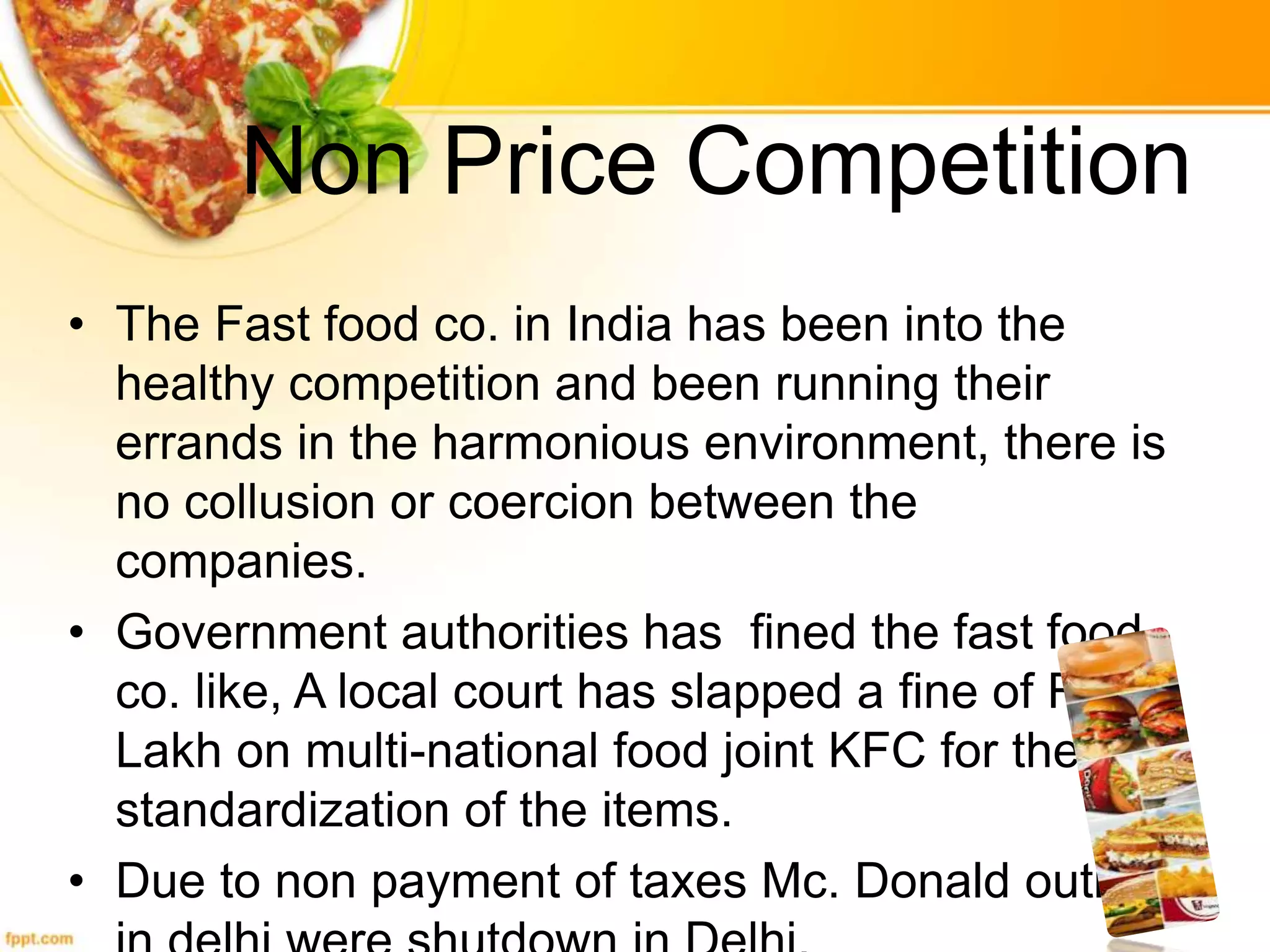 Fast Food Industry in India | PPTX