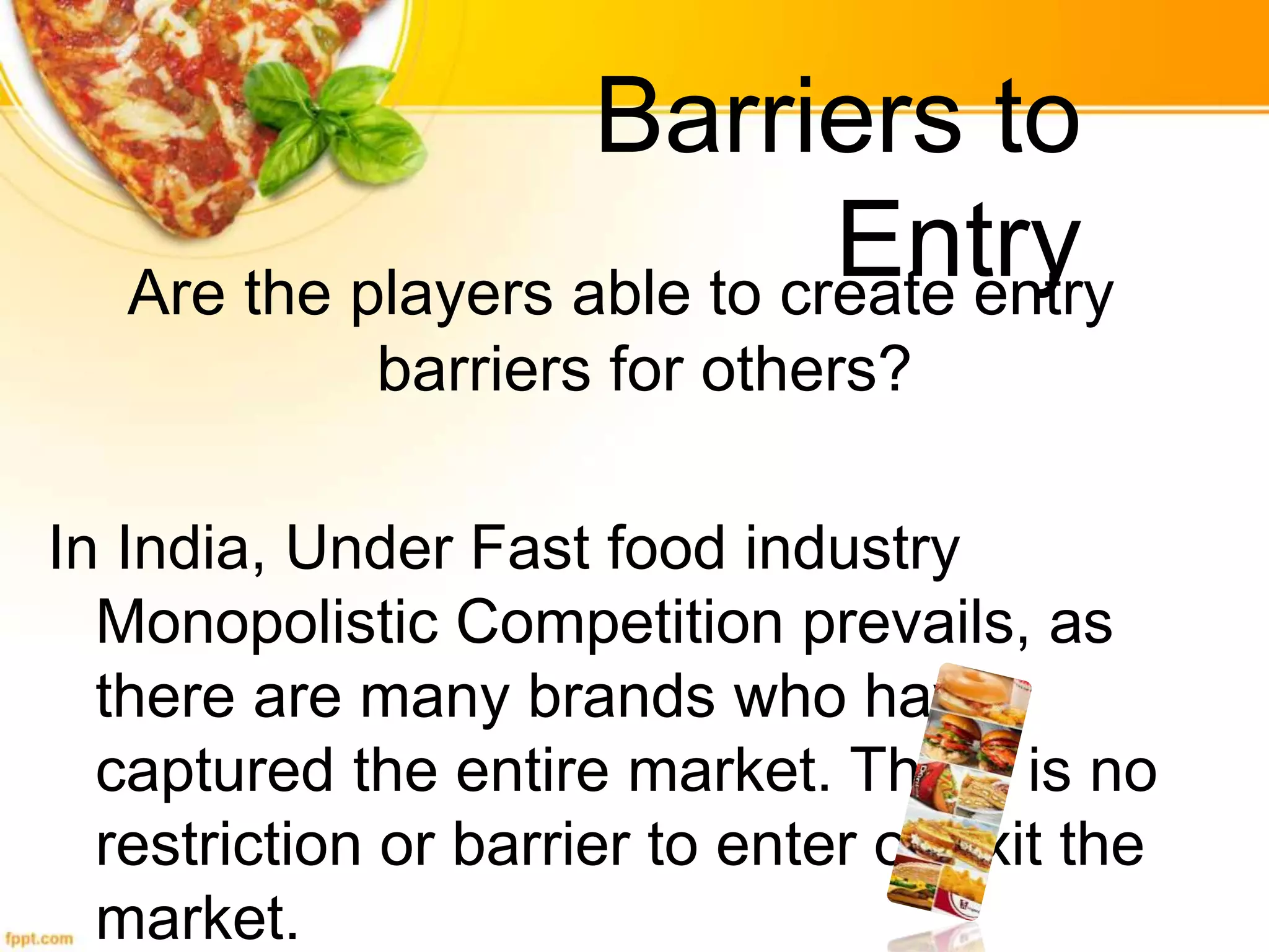 Fast Food Industry in India | PPTX
