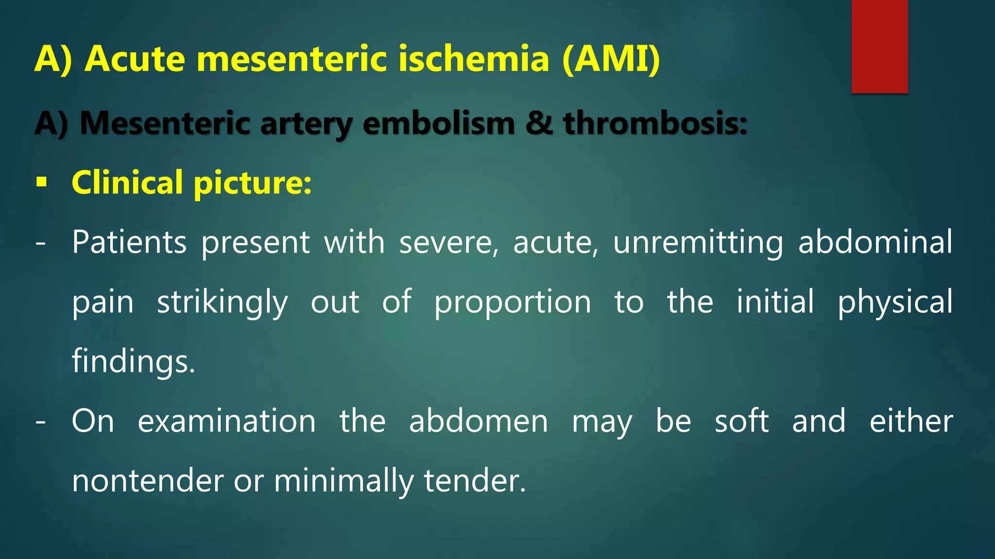 Mesenteric vascular disease | PPTX