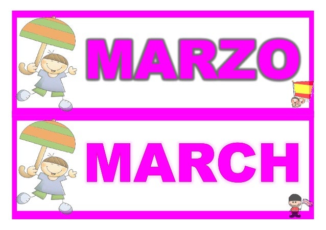 LOS MESES DEL AÑO EN INGLÉS Y ESPAÑOL