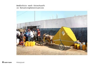 Hintergrund
Bedürfnis nach Unterkunft
in Katastrophensituation
Aroom-room
 