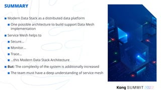 ¢ Modern Data Stack as a distributed data platform
¢ One possible architecture to build support Data Mesh
implementation
¢...