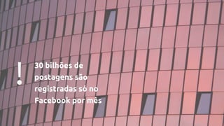 ! 30 bilhões de
postagens são
registradas só no
Facebook por mês
 