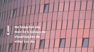 ! No Snapchat são
mais de 6 bilhões de
visualizações de
vídeo por dia
 