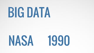 O MUNDO
MUDOU
BIG DATA
NASA 1990
 