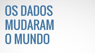 O MUNDO
MUDOU
OS DADOS
MUDARAM
O MUNDO
 