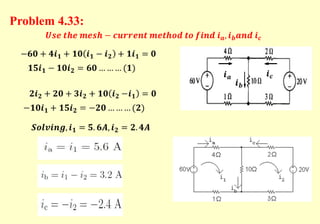 Mesh Analysis Problem Solving Mesh analysis | PPT