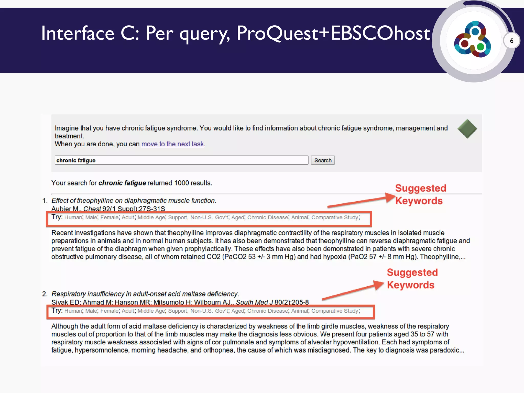 6Interface C: Per query, ProQuest+EBSCOhost
 
