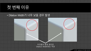 Ⓒ 2021. Juyeong Lee. All rights reserved.
첫 번째 이유
• Dilation Width가 너무 낮을 경우 발생
이것들의 발생 원인은
Dilation Width와는 무관
 
