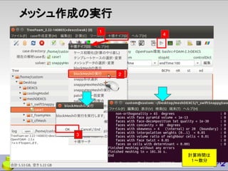 メッシュ作成の実行
1
2
4
3
計算時間は
１〜数分
 