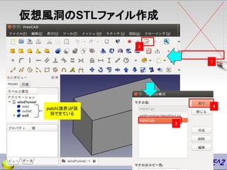 仮想風洞のSTLファイル作成
1
2
3
4patch(境界)が区
別できている
 