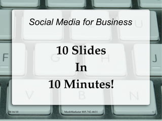 Social Media for Business 10 Slides In 10 Minutes! 