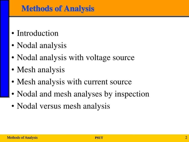 Mesh & Nodal analysis used in circuit analysis | PPTX