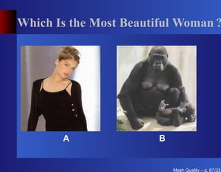 Which Is the Most Beautiful Woman ?




       A                B


                            Mesh Quality – p. 87/331
 