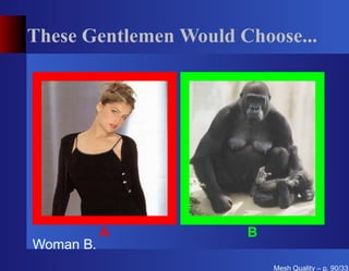 These Gentlemen Would Choose...




           A           B
Woman B.
                           Mesh Quality – p. 90/331
 