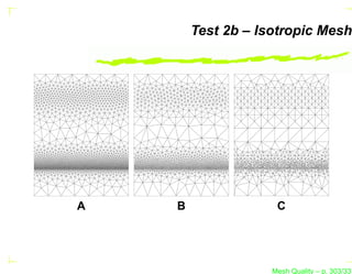 Test 2b – Isotropic Mesh




A   B                C




                    Mesh Quality – p. 303/331
 